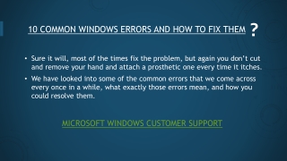 10 Common Windows Errors and How to fix them