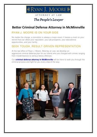 Better Criminal Defense Attorney in McMinnville