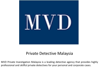 Private Detective Malaysia