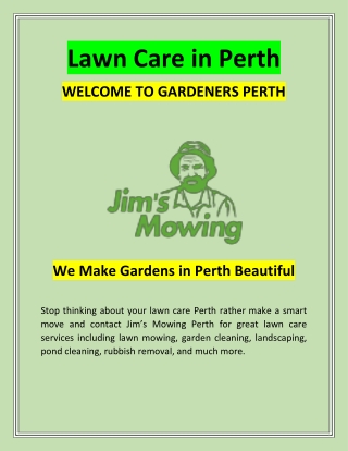 Lawn Care in Perth | Gardenersperth