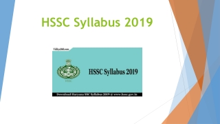 HSSC Syllabus 2019 : Haryana SSC PGT Syllabus & Exam Pattern