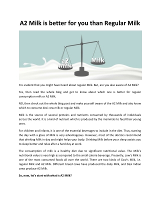 A2 Milk is better for you than Regular Milk | GFO Farming