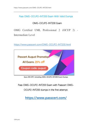 OCUP 2 Intermediate Level OMG-OCUP2-INT200 Dumps