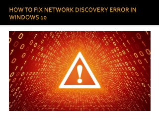 How to Fix Network Discovery Error in Windows 10