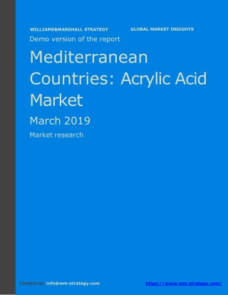 WMStrategy Demo Mediterranean Countries Acrylic Acid Market March 2019