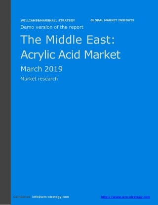 WMStrategy Demo Middle East Acrylic Acid Market March 2019