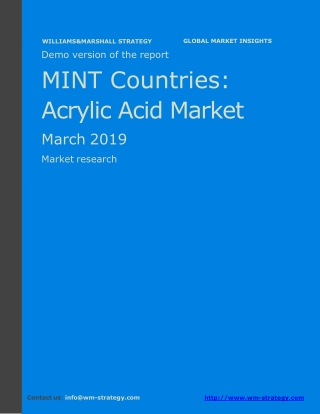 WMStrategy Demo MINT Countries Acrylic Acid Market March 2019