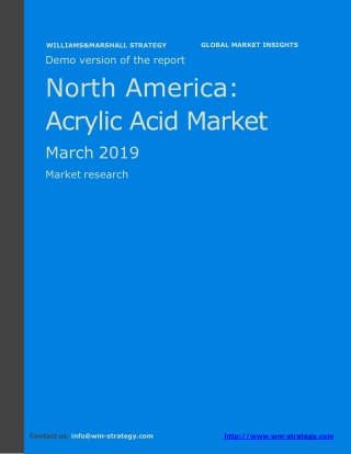 WMStrategy Demo North America Acrylic Acid Market March 2019