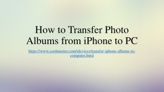 How to Transfer Photo Albums from iPhone to PC
