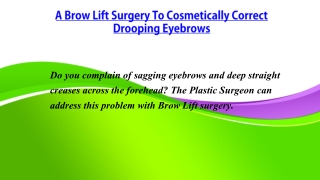 Denver Brow Lift Surgery