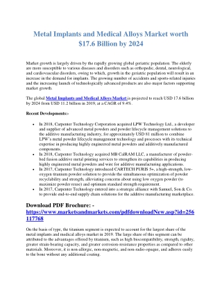 Metal Implants and Medical Alloys Market worth $17.6 Billion by 2024