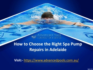 How to Choose the Right Spa Pump Repairs in Adelaide