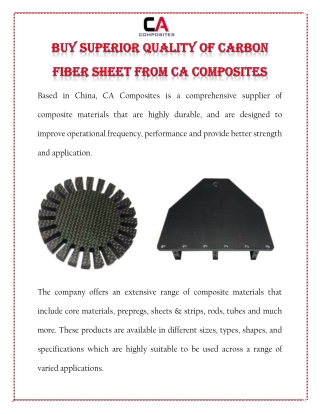 Buy Superior Quality of Carbon Fiber Sheet From CA Composites