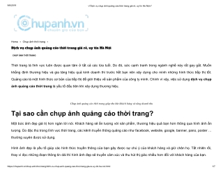 ✅Dịch vụ chụp ảnh quảng cáo thời trang giá rẻ, uy tín Hà Nội✅