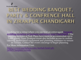 Best Wedding Banquet, Party & Confrence Hall in Zirakpur Chandigarh