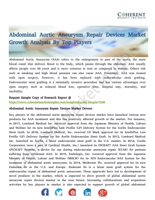 Abdominal Aortic Aneurysm Repair Devices Market Growth Analysis By Top Players