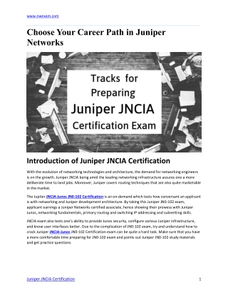 Choose Your Career Path in Juniper Networks