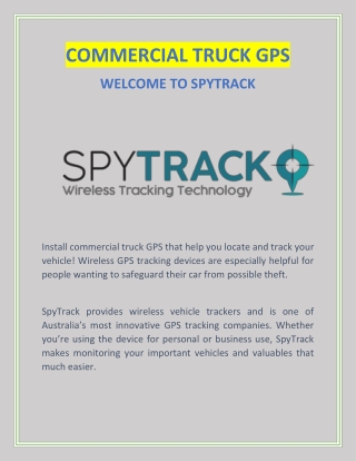 Get the Best Commercial Truck GPS | spytrack