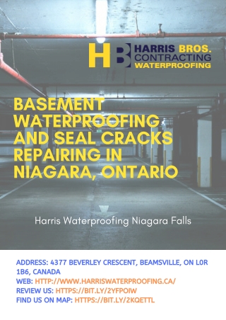 Basement Waterproofing And Seal Cracks Repairing In Niagara, Ontario