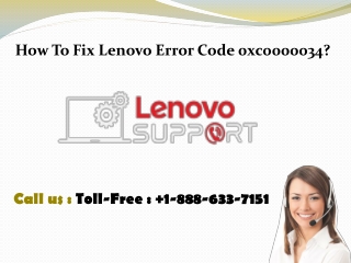 How to fix lenovo error code 0xc0000034?