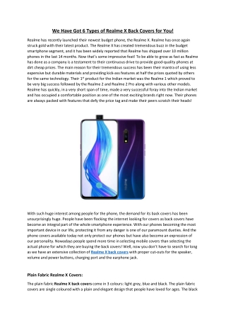 Buy Realme X Back Covers| GetRealme X Coversat 50% Off at KSSShop.com