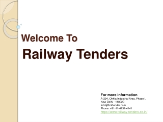 Railway Tender, Latest Railway Tender