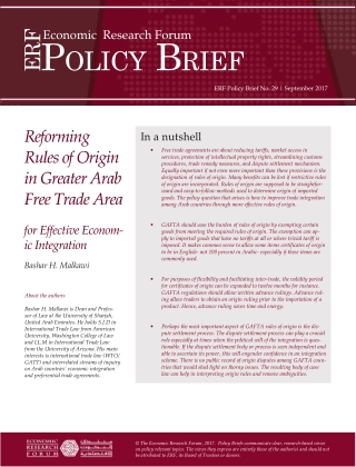 Bashar H. Malkawi, Reforming Rules of Origin in Greater Arab Free Trade Area