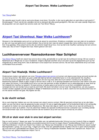 Airport Taxi Made. Welke Luchthaven?