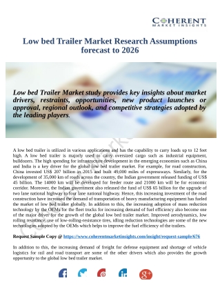 Low Bed Trailer Market Analysis, Applications, Growth Insight And Forecast To 2026