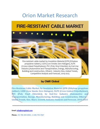 Fire Resistant Cable Market Segmentation, Forecast, Market Analysis, Global Industry Size and Share to 2025