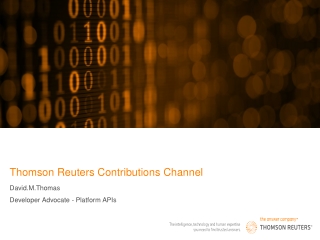 Thomson Reuters Contributions Channel