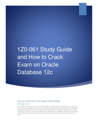 [PDF] 1Z0-061 Study Guide and How to Crack Exam on Oracle Database 12c