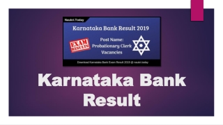 Karnataka Bank Result 2019 Probationary Clerk Cut off Marks, Merit List