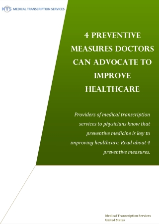 4 Preventive Measures Doctors Can Advocate to Improve Healthcare