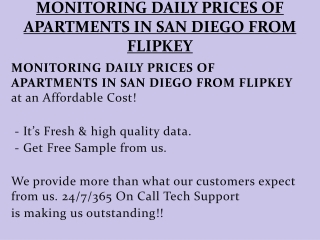 MONITORING DAILY PRICES OF APARTMENTS IN SAN DIEGO FROM FLIPKEY