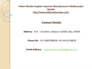 Indian Marble Supplier Exporter Manufacturers Madhusudan Marble