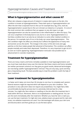 Skin Pigmentation Birmingham