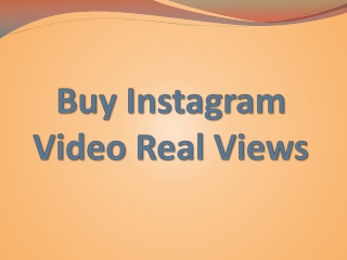 Buy Instagram Video Real Views