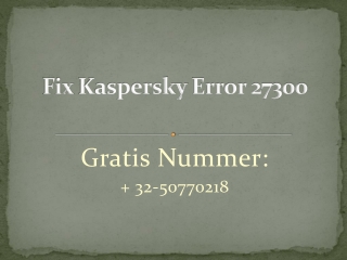 Fix Kaspersky Error 27300