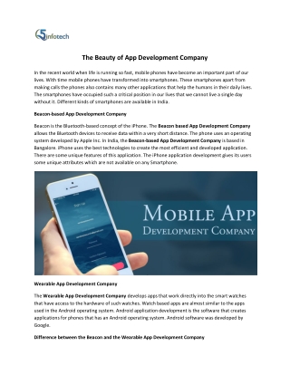 The Beauty of App Development Company
