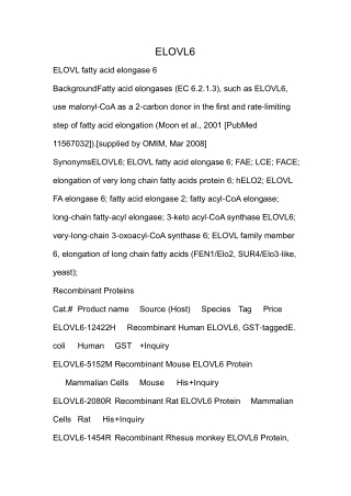 ELOVL fatty acid elongase 6
