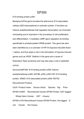 E1A binding protein p300