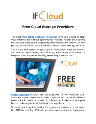 Free Cloud Storage Providers