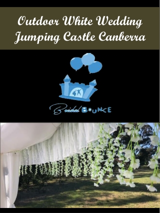Outdoor White Wedding Jumping Castle Canberra