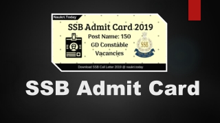 Download SSB Admit Card 2019 Constable GD Exam Date/ Hall Ticket