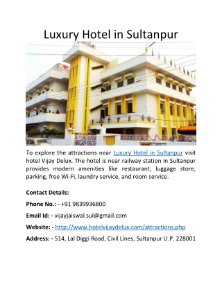 Luxury Hotel in Sultanpur