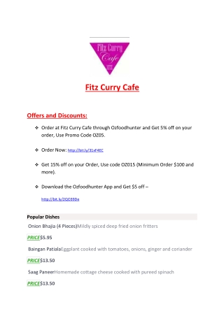 15% Off - Fitz Curry Cafe-Fitzroy - Order Food Online