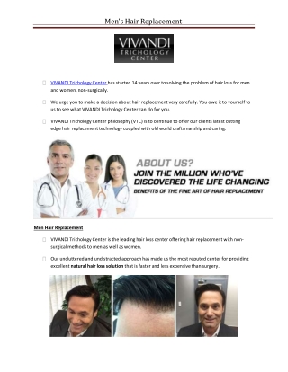 Non Surgical Hair Replacement Process Dubai