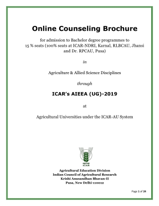 Find AIEEA UG 2019 Counselling Brochure