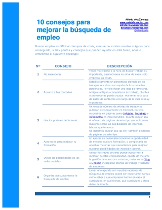 10 consejos para mejorar la búsqueda de empleo